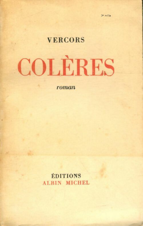 Livrenpoche : Colères - Vercors - Livre