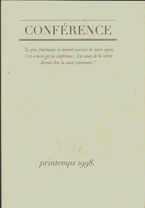 Livrenpoche : Conférence n°6 : Printemps 1998 - Collectif - Livre