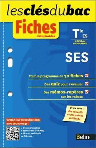 Livrenpoche : Sciences économiques et sociales spécifique et spécialité Terminale ES. Fiches détachables - Frédérique Giraud - Livre