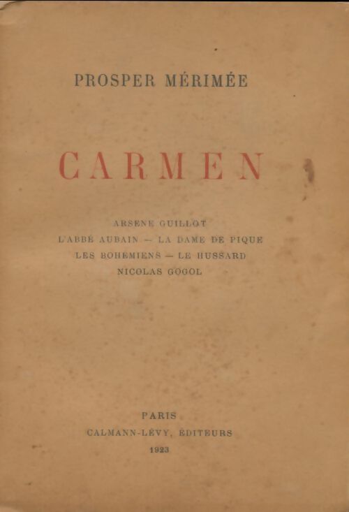 Carmen - Prosper Mérimée -  Calmann-Lévy Poche - Livre