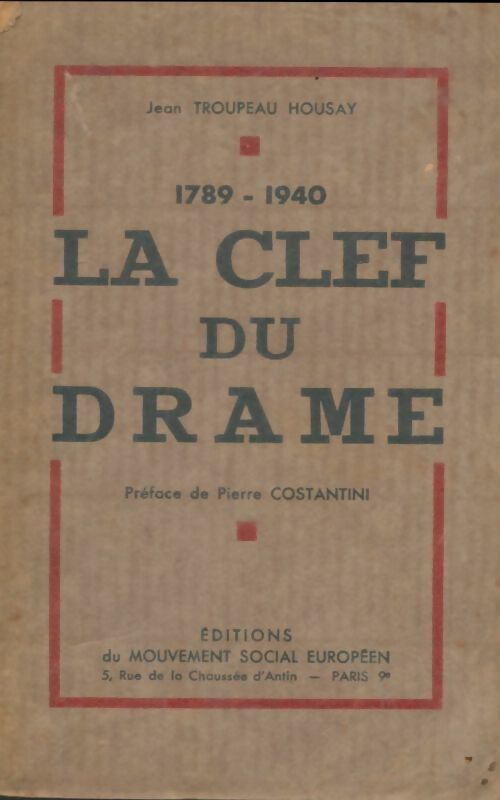 Livrenpoche : La clef du drame - Jean Troupeau Housay - Livre