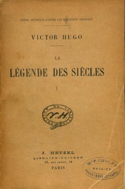 Livrenpoche : La légende des siècles Tome I - Victor Hugo - Livre