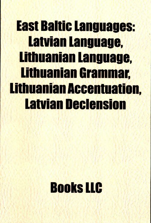 Livrenpoche : East baltic languages - Collectif - Livre