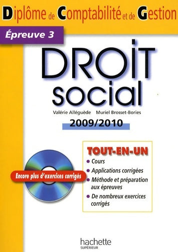 Livrenpoche : DCG droit social épreuve 3 2009 2010 - Valérie Alléguède - Livre