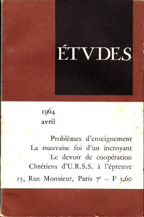 Livrenpoche : Etudes avril 1964 - Collectif - Livre