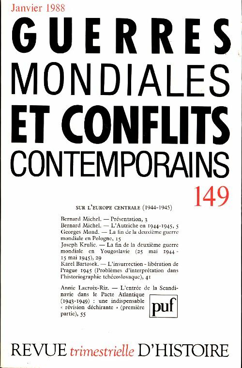 Livrenpoche : Guerres mondiales et conflits contemporains n°149 - Collectif - Livre
