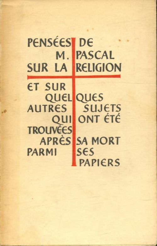 Livrenpoche : Pensées sur la religion Tome I - Pascal - Livre