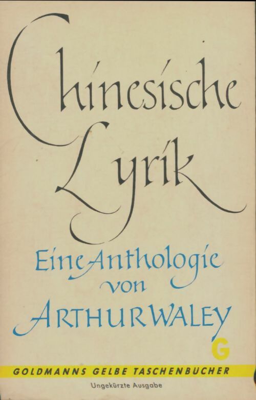 Livrenpoche : Chinesische lyrik - Arthur Waley - Livre
