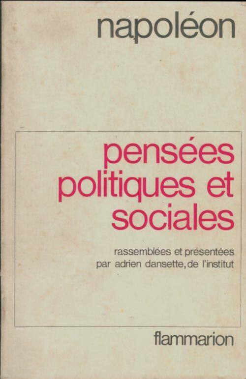 Livrenpoche : Pensées politiques et sociales - Napoléon - Livre