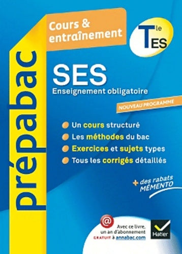 Livrenpoche : SES Terminale ES cours & entraînement - Jean-Claude Drouin - Livre