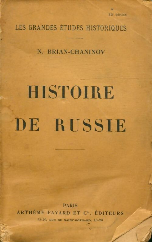Livrenpoche : Histoire de Russie - Nicolas Brian-Chaninov - Livre