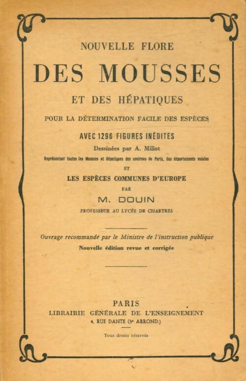 Livrenpoche : Nouvelle flore des mousses et des hépatiques - A. M.; Millot - Livre