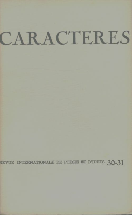 Livrenpoche : Caractères n°30-31 - Collectif - Livre