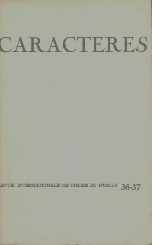 Livrenpoche : Caractères n°36-37 - Collectif - Livre