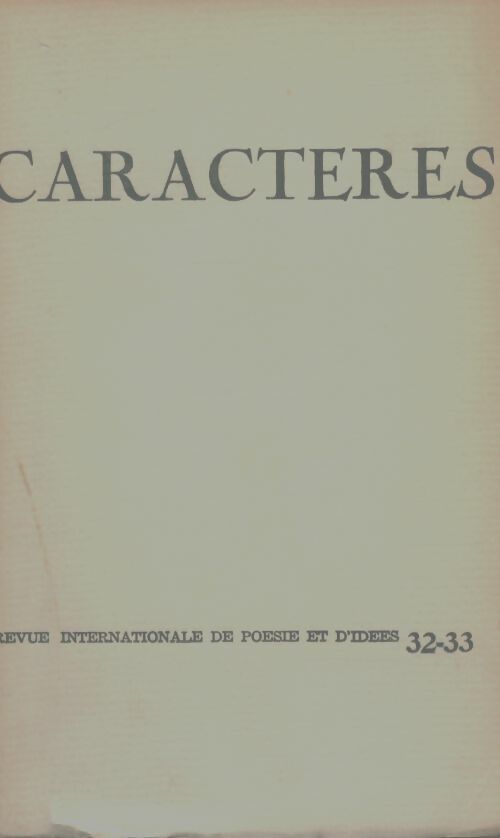 Livrenpoche : Caractères n°32-33 - Collectif - Livre