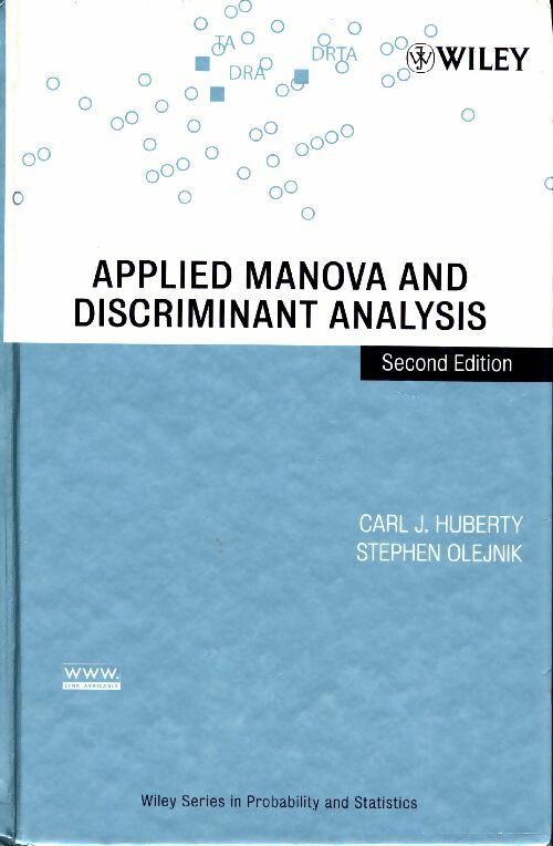 Livrenpoche : Applied manova and discriminant analysis - Carl J. Huberty - Livre