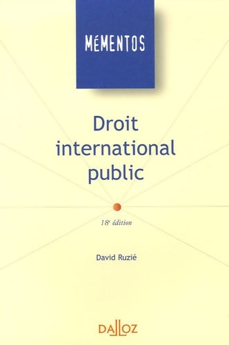 Droit international public : Edition 2006 - David Ruzie - Livre