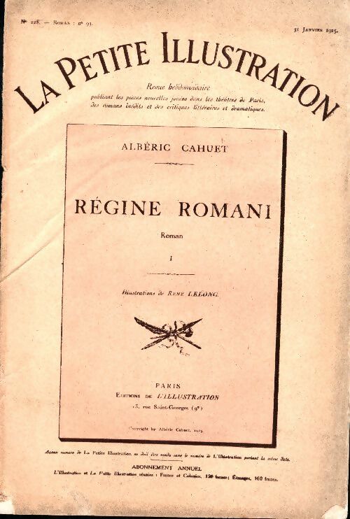 Livrenpoche : La petite illustration n°228 Roman n°93 : Régine Romani Tome I - Collectif - Livre
