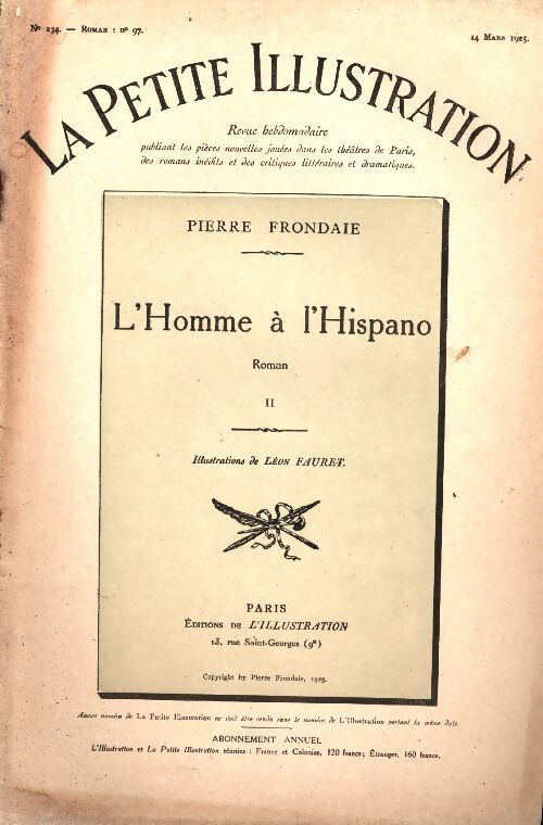 Livrenpoche : La petite illustration n°234 Roman n°97 : L'homme à l'Hispano Tome II - Collectif - Livre