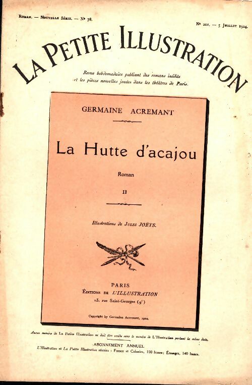 Livrenpoche : La petite illustration n°201 Roman n°78 : La hutte d'acajou Tome II - Collectif - Livre