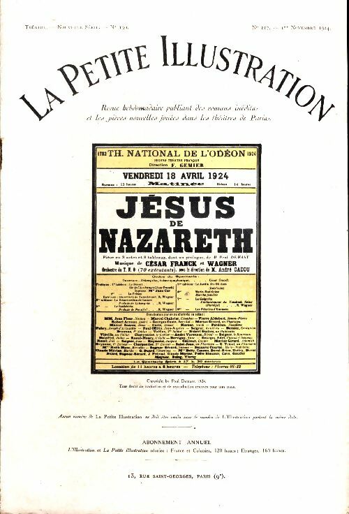 Livrenpoche : La petite illustration n°217 Théâtre n°130 : Jésus de Nazareth - Collectif - Livre