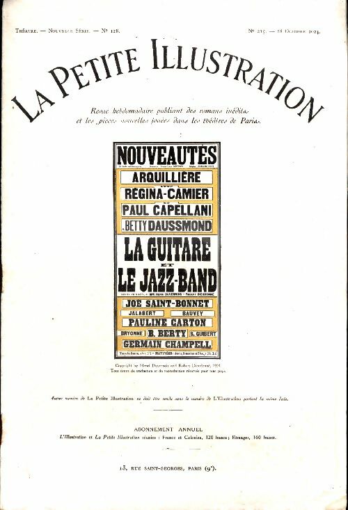 Livrenpoche : La petite illustration n°215 Théâtre n°128 : La guitare et le jazz-band - Collectif - Livre