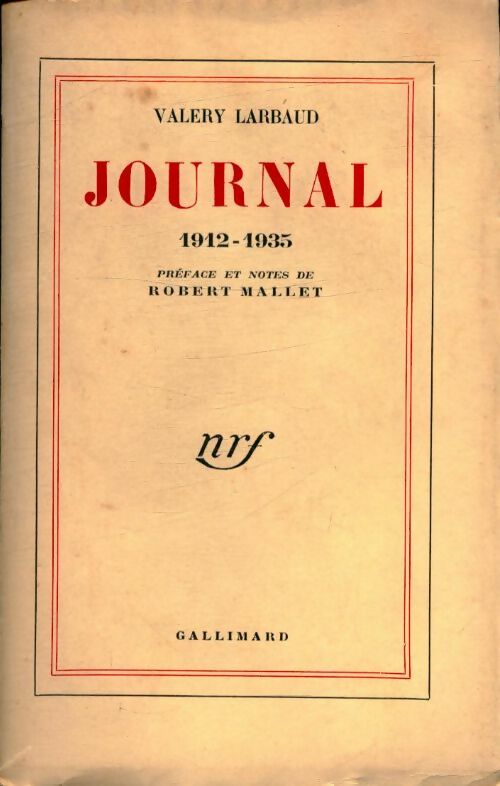 Livrenpoche : Journal 1912-1935 - Valery Larbaud - Livre