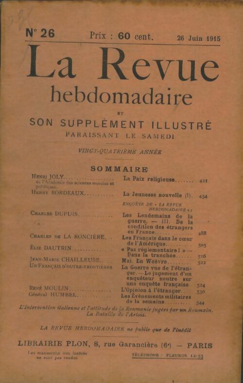 Livrenpoche : La revue hebdomadaire 24e année n°26 - Collectif - Livre