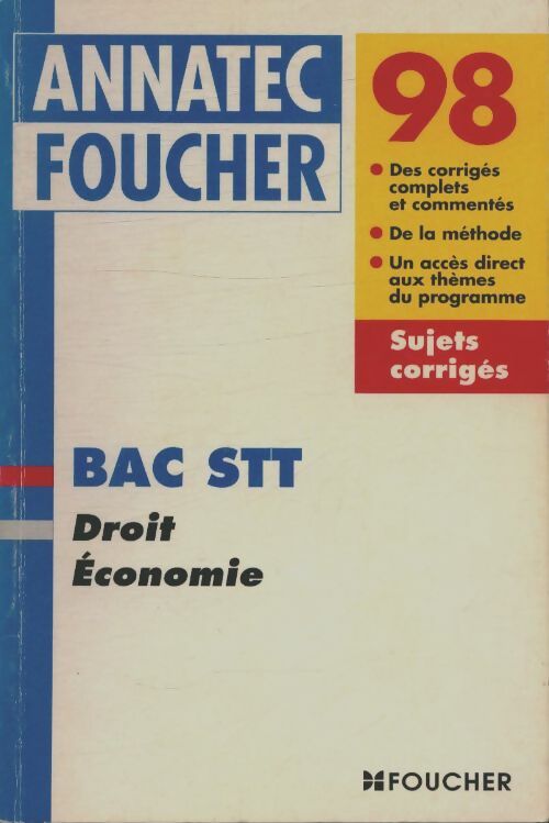 Droit économie bac STT - M. Lévêque -  Annatec - Livre