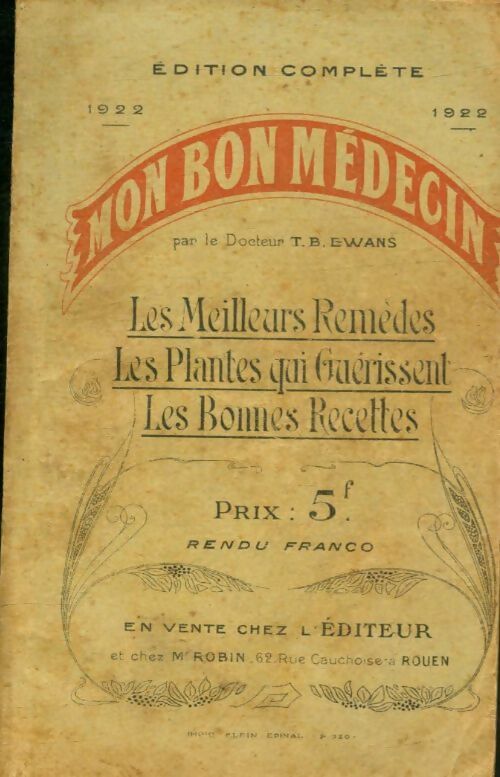 Livrenpoche : Mon bon médecin - T.B Ewans - Livre