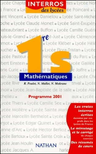 Livrenpoche : Mathématiques 1ère s. : Programme 2001 - R. Poulet - Livre