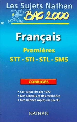 Livrenpoche : Bac français première STT sti stl sms sujets corrigés du bac 99 - Itti - Livre
