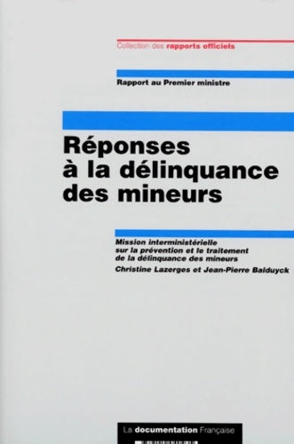 Livrenpoche : Réponses à la délinquance des mineurs - Collectif - Livre