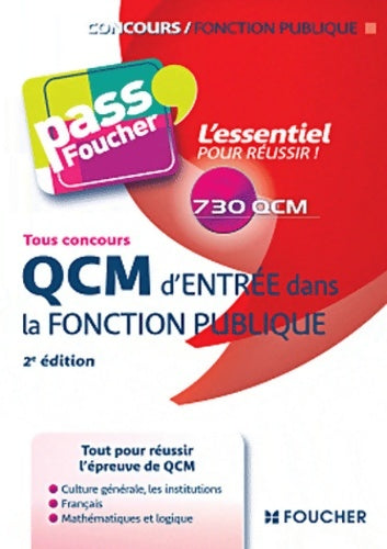Livrenpoche : QCM d'entrée dans la fonction publique - François Chevalier - Livre