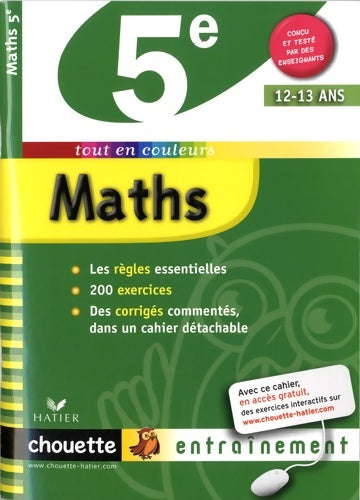 Livrenpoche : Maths 5e - chouette : Cahier de révision et d'entraînement - Gérard Bonnefond - Livre