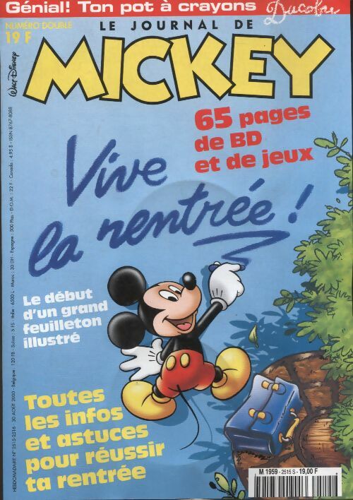 Livrenpoche : Le journal de Mickey n°2515 : vie la rentrée - Collectif - Livre