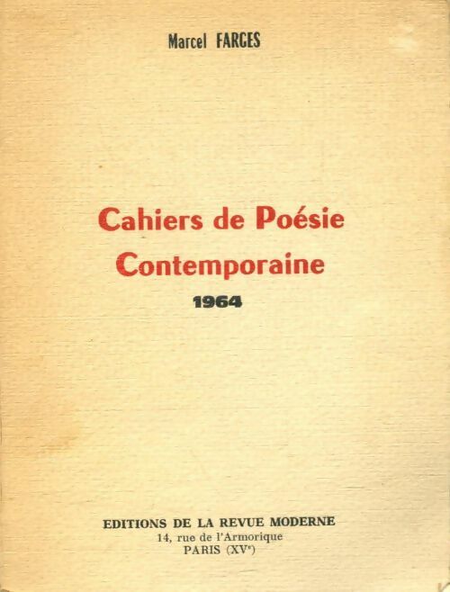 Livrenpoche : Cahiers de poésie contemporaine - Marcel Farges - Livre