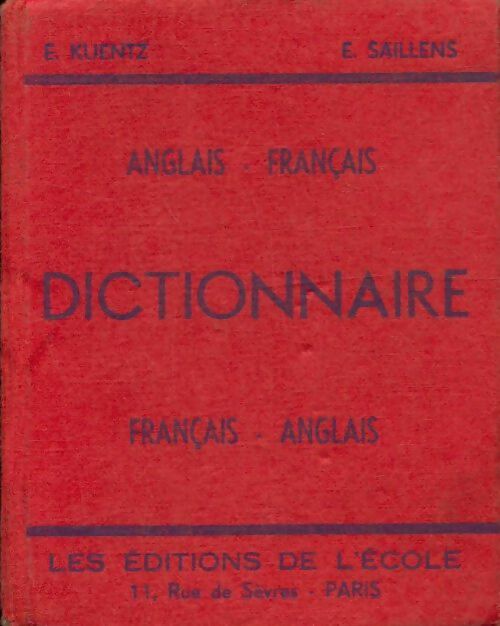 Livrenpoche : Dictionnaire Français-Anglais / Anglais-Français - E. E.; Saillens - Livre