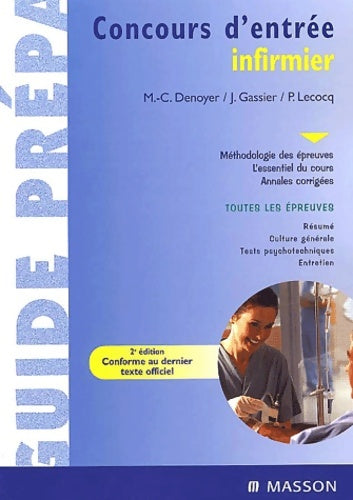 Livrenpoche : Concours d'entrée infirmier - Denoyer - Livre
