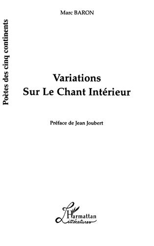 Livrenpoche : Variations sur le chant intérieur - Marc Baron - Livre
