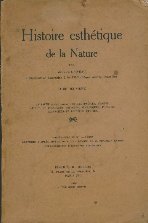 Livrenpoche : Histoire esthétique de la nature Tome II - Maurice Griveau - Livre