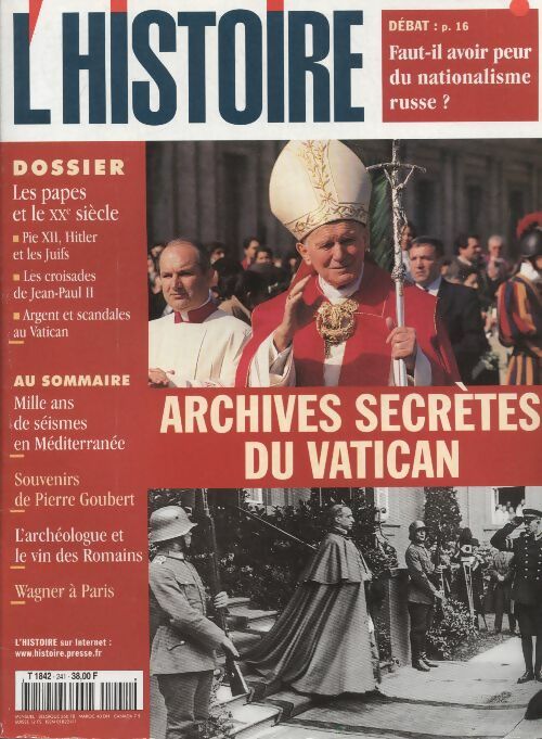 Livrenpoche : L'histoire n°241 : archives secrète du Vatican - Collectif - Livre