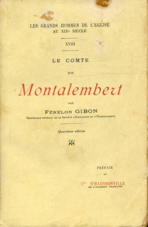 Livrenpoche : Le comte de Montalembert - Fénelon Gibon - Livre