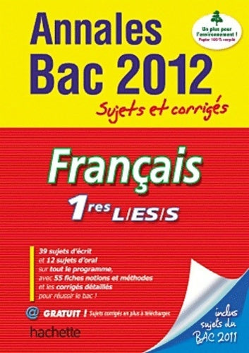 Livrenpoche : Français 1ères Sujets et corrigés 2012 - Collectif - Livre