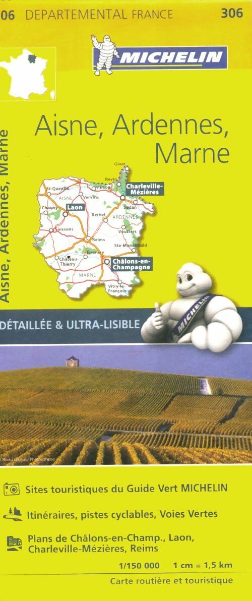Livrenpoche : Carte aisne ardennes Marne michelin - Michelin - Livre