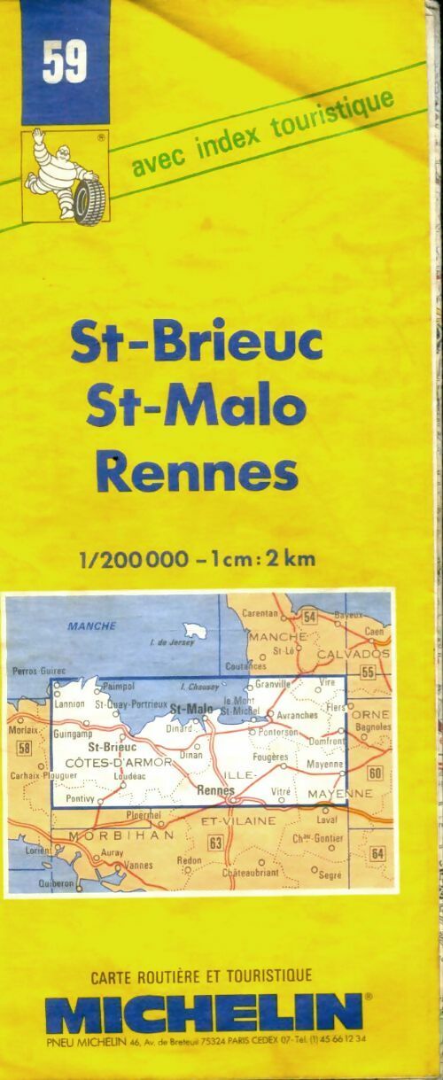 Livrenpoche : Carte routière : St-brieuc - st-malo - rennes 59 1/200000 - Carte Michelin - Livre