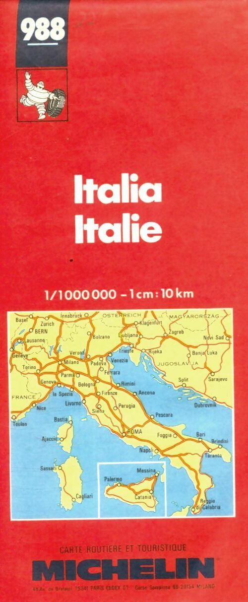 Livrenpoche : Italie. Carte numéro 988 échelle 1/1000000 - Michelin Travel Publications - Livre