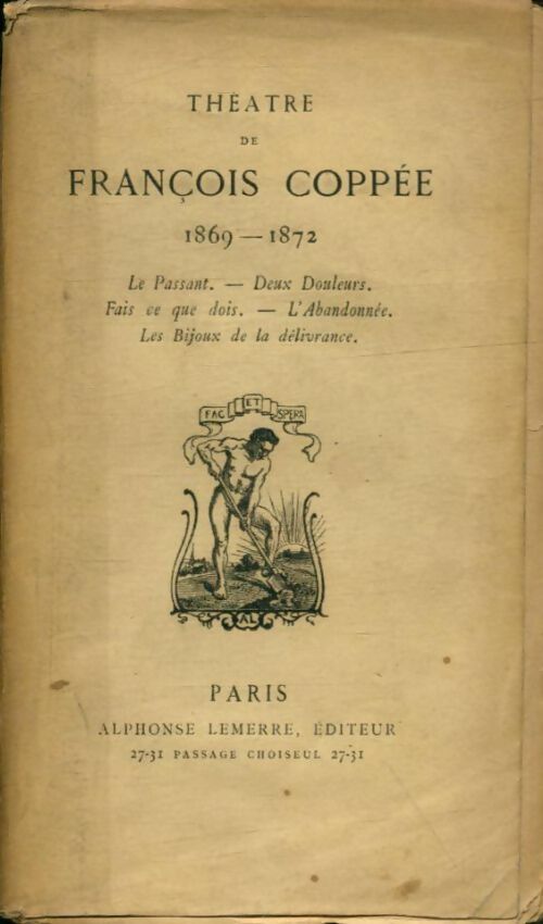 Livrenpoche : Théâtre de Francois Coppée  1869-1972 - François Coppée - Livre
