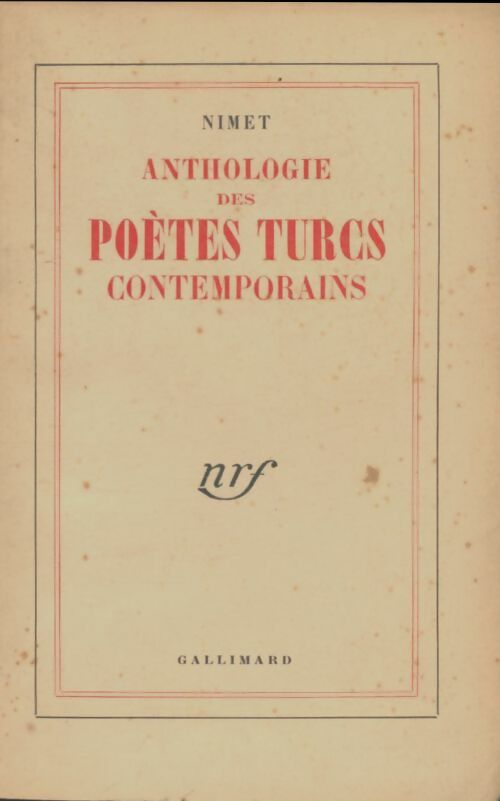 Livrenpoche : Anthologie des poètes turcs contemporains - Nimet - Livre