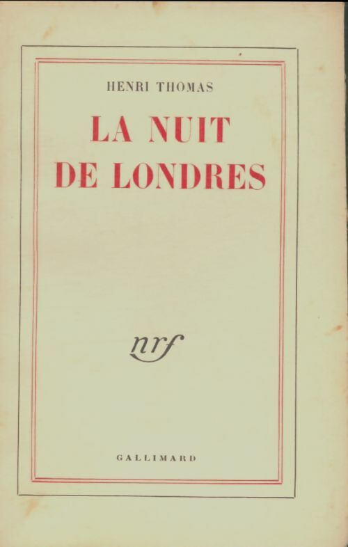 Livrenpoche : La nuit de Londres - Henri Thomas - Livre